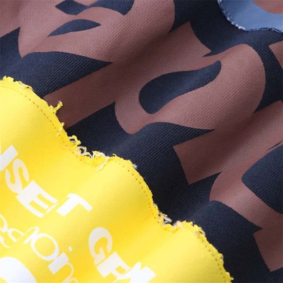 Sp5der Navy Blue & Brown Logo Pullover Hoodie Sweatshirt - Picture 3 of 13